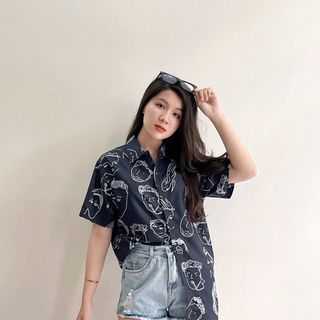 SƠ MI CẶP HOẠ TIẾT FORM RỘNG HÌNH TỰ CHỤP HOKO
