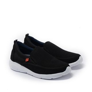 Giày Slip-On Nam Xỏ Trơn Quai Lưới Đế Đi Siêu Nhẹ Màu Đen BQ, GTT 982