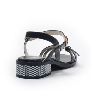 Giày Cao Gót Hai Quai Mảnh Phối Belt Gót Vuông Caro, Đế 3cm Gi AP310-P1413 BQ