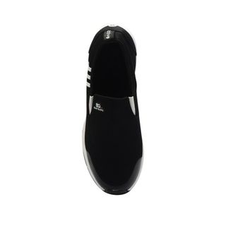 Giày Thể Thao Slip-on Nam Xỏ Lưới Phối Logo BQ Ba Sọc Màu Đen, GTT TTN17