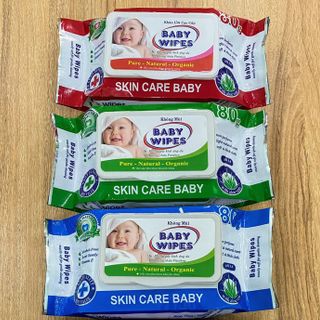 Khăn Ướt Baby Wipes 80 tờ không mùi có chứng nhận sản phẩm.