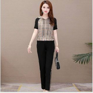 [CAO CẤP] Bộ đồ thể thao họa tiết phối sọc có nón