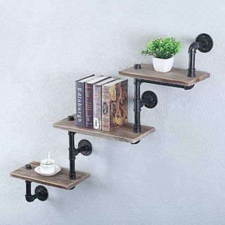 Kệ ống nước kệ sách 3 tầng phong cách vintage chất liệu ống sắt lắp ráp trang trí nhà và quán cafe