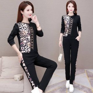 [CAO CẤP] Bộ đồ nữ cotton phối họa tiết beo 3d siêu sang TT4811
