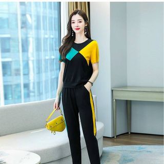 [CAO CẤP] BỘ ĐỒ THỂ THAO COTTON PHỐI MÀU TT492