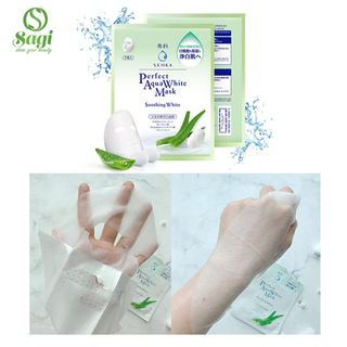 Mặt Nạ Dưỡng Trắng Dịu Mát Perfect Aqua Soothing White Mask Senka