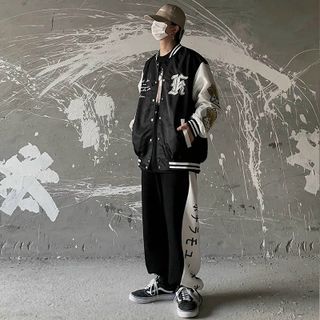 Áo khoác dù kiểu bomber logo in lá bài