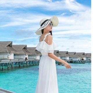 ĐẦM MAXI TRẮNG TRỄ VAI 2 DÂY - DT1521 - xưởng may đô thành