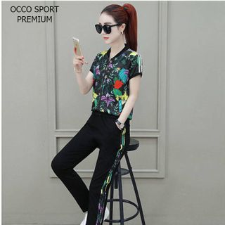 [CAO CẤP] Bộ đồ thể thao in hoa 3d khóa kéo TT472_HÀNG XUẤT NHẬT-HÀN