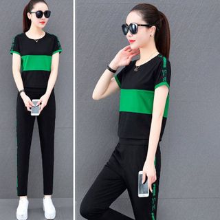 [CAO CẤP] Bộ đồ thể thao nữ cotton phối màu TT494