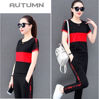 [CAO CẤP] Bộ đồ thể thao nữ cotton phối màu TT494