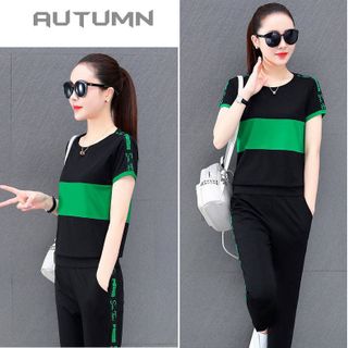 [CAO CẤP] Bộ đồ thể thao nữ cotton phối màu TT494