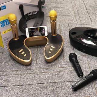 Loa bluetooth cao cấp ST 2020 - Dàn âm thanh karaoke mini - Mặt đồng hồ led cực đẹp