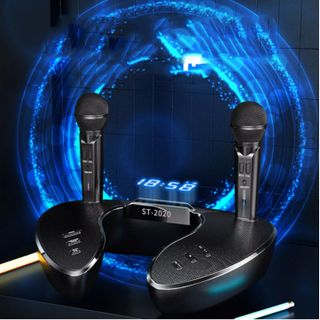 Loa bluetooth cao cấp ST 2020 - Dàn âm thanh karaoke mini - Mặt đồng hồ led cực đẹp