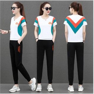 [CAO CẤP] Bộ đồ thể thao nữ cotton phối màu TT491