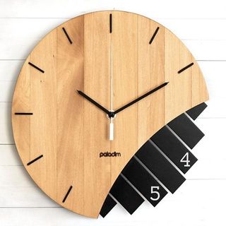 Đồng hồ gỗ treo tường chất liệu gỗ máy kim trôi thiết kế decor