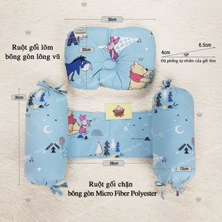 Bộ gối chặn sơ sinh cotton satin Hàn Quốc