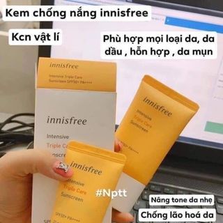 Kem chống nắng Innisfrees Vàng Intensive Triple-Shield