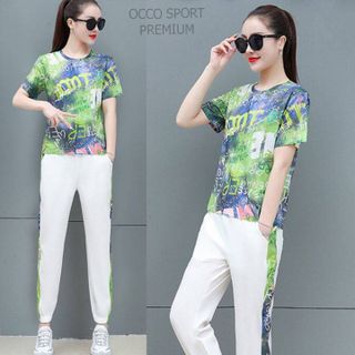 [CAO CẤP] Bộ đồ thể thao cotton phối họa tiết 3d TT485_HÀNG XUẤT NHẬT-HÀN