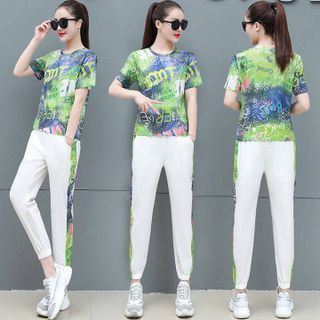 [CAO CẤP] Bộ đồ thể thao cotton phối họa tiết 3d TT485_HÀNG XUẤT NHẬT-HÀN