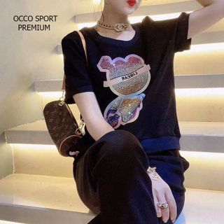 [CAO CẤP] Bộ đồ thể thao gấu đính đá TT500_HÀNG XUẤT NHẬT-HÀN