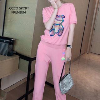 [CAO CẤP] Bộ đồ thể thao gấu đính đá TT500_HÀNG XUẤT NHẬT-HÀN