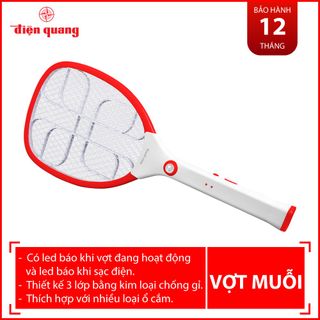 Vợt muỗi Điện Quang ĐQ EMR02 WR (Trắng - Đỏ)