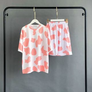 Đồ bộ in bò sữa chất cotton co giản thoáng mát