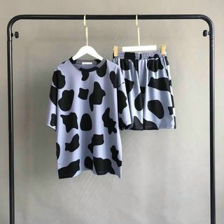 Đồ bộ in bò sữa chất cotton co giản thoáng mát