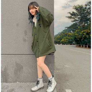 Áo khoác cardigan logo thêu form rộng đẹp giá sỉ