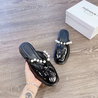 Dép sục ngọc da bóng