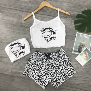 Đồ ngủ thiêu hình bò sữa siêu xinh