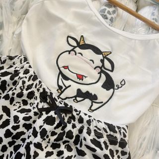 Đồ ngủ thiêu hình bò sữa siêu xinh