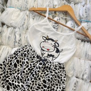 Đồ ngủ thiêu hình bò sữa siêu xinh