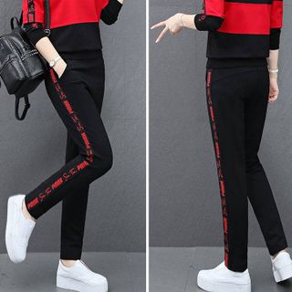 [CAO CẤP] Bộ đồ thể thao nữ phối màu sọc chữ TT509_HÀNG XUẤT NHẬT-HÀN
