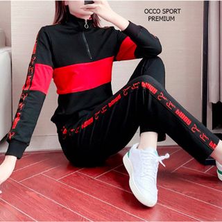 [CAO CẤP] Bộ đồ thể thao nữ phối màu sọc chữ TT509_HÀNG XUẤT NHẬT-HÀN