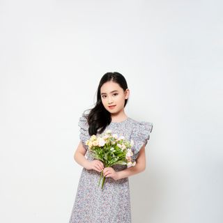 Váy thô cotton San Kids hoa nhí - VSK15