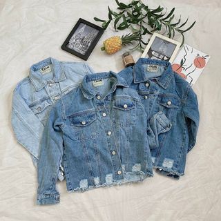 Áo khoác jean nữ kiểu rách lai thời trang chuyên sỉ jean 2KJean