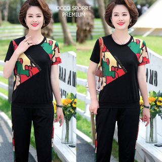 [CAO CẤP] Bộ đồ thể thao trung niên phối họa tiết 3D TT474_[THỜI TRANG TRUNG NIÊN]