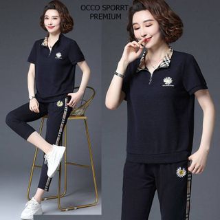 [Cao Cấp] Bộ Đồ Thể Thao Trung Niên Thêu Hoa CÚC - 100% Cotton- Xuất khẩu Nhật Hàn [Hàng Trung Niên-Mã TN3]
