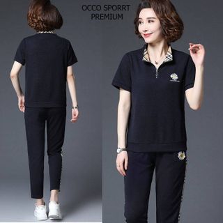 [Cao Cấp] Bộ Đồ Thể Thao Trung Niên Thêu Hoa CÚC - 100% Cotton- Xuất khẩu Nhật Hàn [Hàng Trung Niên-Mã TN3]