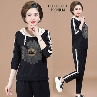 [CAO CẤP] Bộ thể thao trung niên hoa đính đá TT519_[THỜI TRANG TRUNG NIÊN]