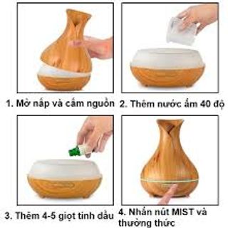 CÓ ĐIỀU KHIỂN &gt; MÁY KHUẾCH TÁN TINH DẦU TUYLIP 550ml Phun Sương thơm phòng