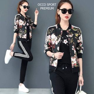 [CAO CẤP] Bộ đồ thể thao nữ họa tiết TT517_HÀNG XUẤT NHẬT-HÀN