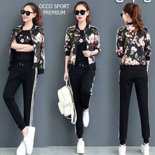 [CAO CẤP] Bộ đồ thể thao nữ họa tiết TT517_HÀNG XUẤT NHẬT-HÀN