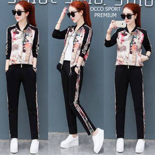 [CAO CẤP] Bộ đồ thể thao nữ họa tiết TT517_HÀNG XUẤT NHẬT-HÀN