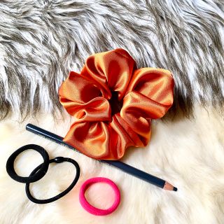 Dây cột tóc vải phi bóng nhiều màu, bản to phồng, chất mềm mại, sản phẩm handmade