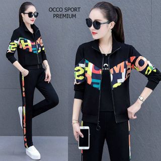 [CAO CẤP] Bộ đồ thể thao nữ họa tiết cổ đứng TT518_HÀNG XUẤT NHẬT-HÀN