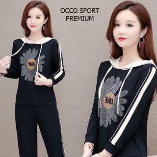 [CAO CẤP] Bộ thể thao có nón hoa đính đá TT519_[ NHẬT-HÀN]