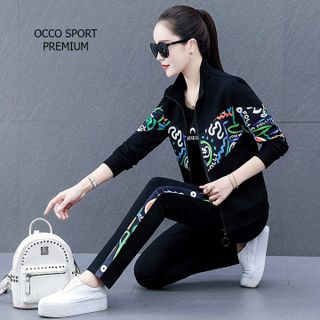 [CAO CẤP] Bộ đồ thể thao nữ họa tiết cổ đứng TT518_HÀNG XUẤT NHẬT-HÀN